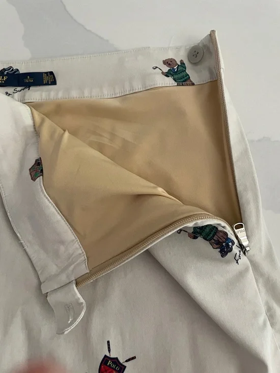 POLO Ralph Lauren global Cream Mini Skirt with Multicolor Golf Motif - Picture 3 of 12